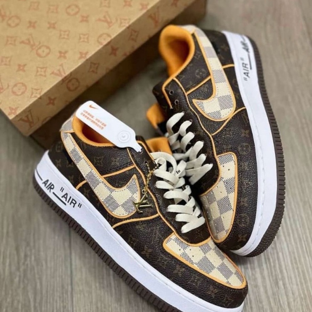 Luxury Brown and Orange Men's Sneakers